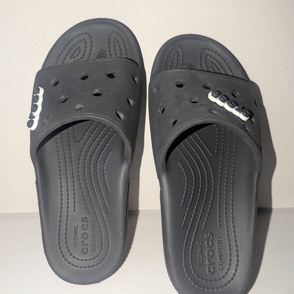 Crocs Black Slide Sandals - Picture 5 of 8